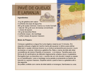 PAVÊ DE QUEIJO E LARANJA