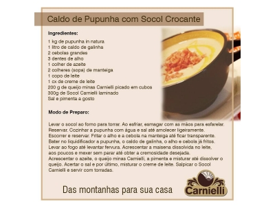 CALDA DE PUPUNHA COM SOCOL CROCANTE